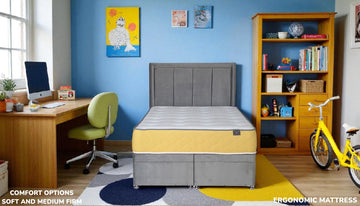 STAR 1000 Tencel kids mattress front view showing premium white design with health technology features